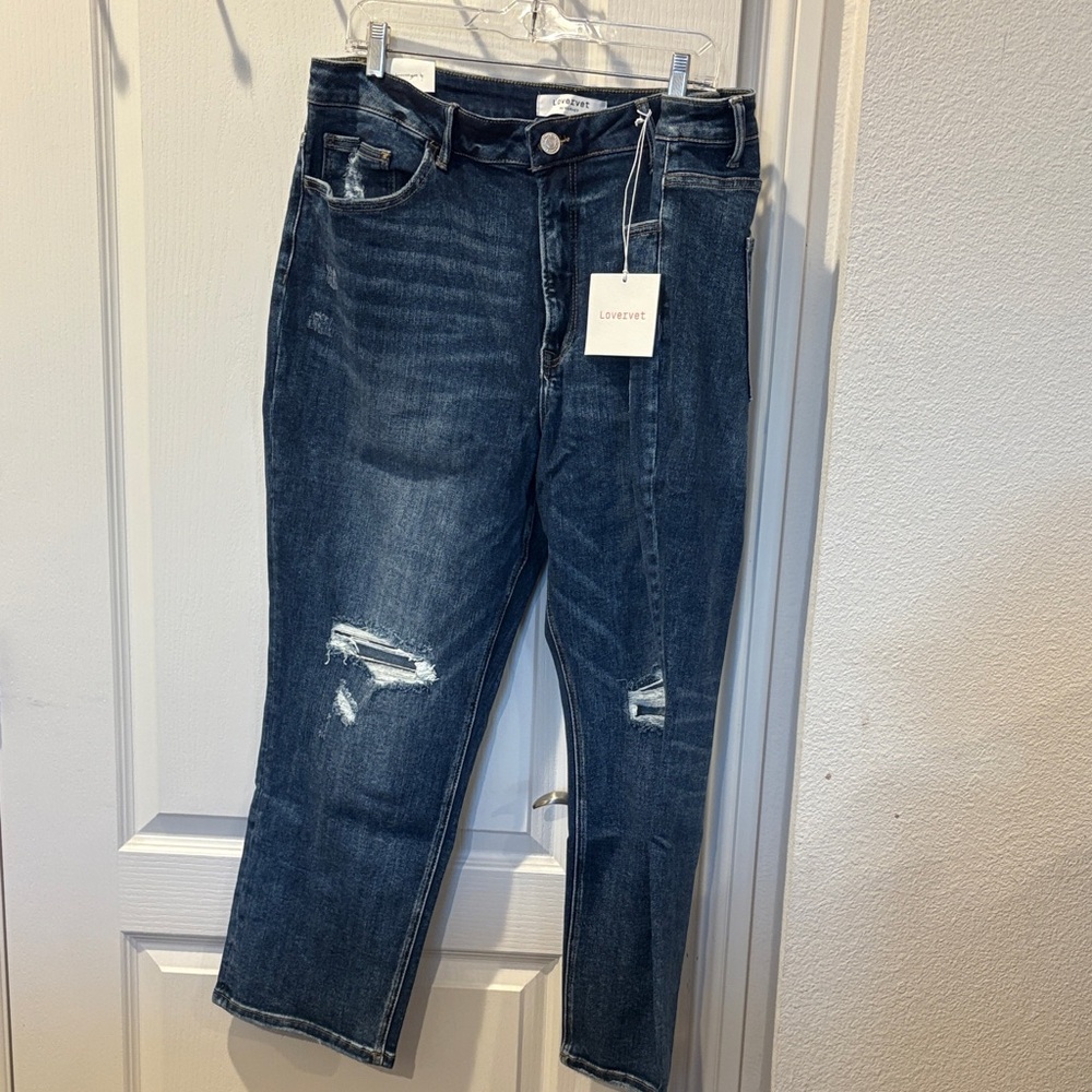 Lovervet High Rise Distressed Blue Jeans